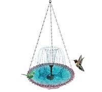 Solar Bird Fountain | Outdoor Birdbath, Garden Water Feeder Basin, Automatic Sun Powered Circulating Pump Feature, Decorative Wildlife Hydration Station, Patio Lawn Balcony Courtyard Habitat