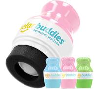 Solar Buddies Applicatore Solare - Rosa, Verde, Blu - Ricaricabile Senza BPA Roll-on a Spugna per Bambini, Adulti e Famiglie - 100ml/3,4 fl oz, Formato Viaggio
