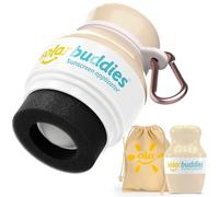 Solar Buddies Bag Bundle & Carabina Clip - Nude - Refillable Roll on Sponge Sunscreen, Suncream & Lotion Applicator For Kids, Adults & Families - Holds 3.4fl oz, Perfect Size for Travel