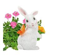 Solar Bunny Light - Coniglio con farfalla LED Lights, Solar Garden Statue Outdoor Decor, Easter Bunny Figurines For Lawn Park Landscaping Porch Anteriore Corner Indoor Party Spring Office Room