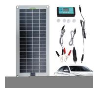 Solar Car Battery Charger - Reusable 30W 12V Car Battery Charger Solar Powered | Plug And Play Panel Trickle Charging Kit With Lighter Alligator Clip Portable For Vehical Automotive RV