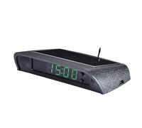 Solar Car Dashboard Clock - Glow In The Dark Electronic Car Clock With Temperature Date Display, Stick On Solar Powered Digital Cloock For Caar Truck Dashboard Interior Accessor