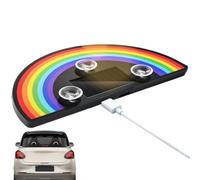 Solar Car Light - Window Ambient Lamp - Rainbow LED Lighting for Vehicle | About 7.3x12.9cm | Solar Powered Car Window Light Rainbow | Suction Cup, Vibration Sensor, Type C Battery for SUV Sedan Truck