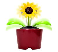 Solar Car Ornaments Toys Powered Swinging Flower Figurines, Weather-Resistant Outdoor Decor, Funny Interior Accessories, Table Ornament for Living Room and Bedroom Display