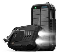 Solar Charger Power Bank 70000mAh Costruito in 2 cavi e manovella, caricatore portatile 30 W Fast Charger 6 uscite e 4 ingressi pacco batteria esterno con torcia luminosa e bussola