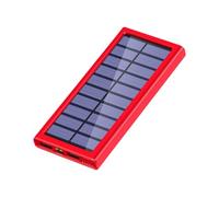 Solar Charger Power Bank, Mobile Phone Charging Station, 10000 mAh External Battery Pack with USB Ports, Portable Energy Backup for Outdoor Camping Use, Black, 14,2 x 6,7 x 1,6 cm