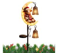 Solar Christmas Lights Outdoor Luna con Lanterna Design Lampada Calda | Luci solari da giardino all'aperto per esterni giardino cortile patio cortile prato passerella cortile recinzione balcone