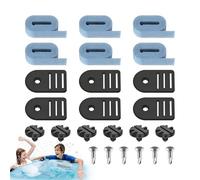 Solar Cover Fastening Kit, Reel Attachment Set, 6pcs, Easy Installation Design, Weather-Resistant Blanket Straps, for Ground Pools, Hotel, Home, Patio, Outdoor Swimming Use