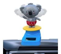 Solar Dancing Figures, Koala Shaking Ornament, Powered Decor and Cute Design, No Batteries Required, Dashboard Accessory for Vehicle Use, Car, Truck Sedan, Automotive Interior Decoration
