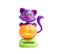 Solar Dancing Figures,Solar Powered Shaking Head Dancing Pumpkin Cat Car Ornament | Travel Friendly Halloween Car Interior Decoration Toy Statue For Truck RV Window Sills Offices Automotive