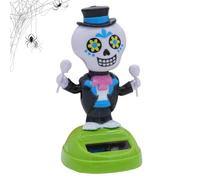 Solar Dancing Figurine, Solar Powered Skeleton Ornament, Bobblehead Shaking Toy, Spooky Work Desk Decoration, Fun Favors, Halloween Decor, Home Novelty Item