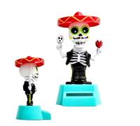 Solar Dancing Figurines - Shaking Head Ornament, Solar Powered Animated Skeleton Bobble Decor, Moving Windowsill Desk Car Dashboard Decoration Toy For Home Bedroom Workplace Interior Display Use