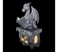 Solar Dragon Lamp - Wall Mount Resin Decor, Christmas Solar Powered Reading Book Dragon Light | Outdoor Wall-Mounted Resin Dragons Lamp for Porch, Patio, Yard, Garden, Lawn, Pathway, Landscape, Tree