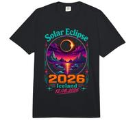 Solar Eclipse 2026 Iceland Retro Synthwave Design Comfort Colors Adult Heavyweight T-Shirt