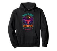 Solar Eclipse 2026 Iceland Retro Synthwave Design Felpa con Cappuccio