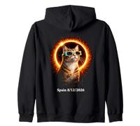 Solar Eclipse Cat Spagna 12 Agosto 2026 Domestic Shorthair Felpa con Cappuccio