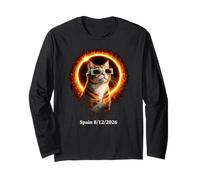Solar Eclipse Cat Spagna 12 Agosto 2026 Domestic Shorthair Maglia a Manica