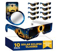 Solar Eclipse Glasses Approved 2024, (confezione da 10) CE e ISO Certified Solar Eclipse Glass Observation Glasses, Safe Shades per la visione diretta del sole, lenti con filtro fotografico per