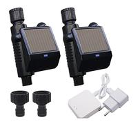 Solar Energy Watering Timer Smart Sprinkler Irrigation Drip System Valvola a sfera Water Controller Garden Support Smart Wireless Control(2PCS-SET)