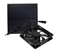 Solar Exhaust Fan, Solar Powered Fan, Outdoor Cooling Device, High Efficiency Air Vent, Ideal for Camping Chicken Coop Ventilation, 57.09x57.09x0.98 Inches, Black Color, 1 Set