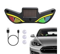 Solar Eye LED Car Window Light - ABS LED Acrylic, Dynamic Solar Warning Sign, USB Rechargeable Car Decor | Universal Vehicle Window, Windshield, Truck, Bike, Motorcycle Safety Light