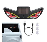 Solar Eye LED Car Window Light - ABS LED Acrylic, Dynamic Solar Warning Sign, USB Rechargeable Car Decor | Universal Vehicle Window, Windshield, Truck, Bike, Motorcycle Safety Light