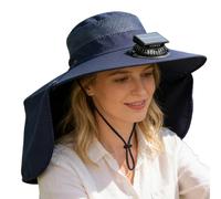 Solar Fan Hat, Cooling Hat Fan, 10 Inch 1 Pack Solar Powered USB Rechargeable Cooling Cap for Summer Outdoor Beach Fishing Hiking Camping Walking Travel Vacation Business Trip, Sun Protection Headwear