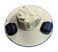 Solar Fan Hat - Portable Solar Powered Fan Cap, Adjustable Cooling Headwear, Breathable Sun Shield Hat | Durablee Hands Free Air Circulation Gear for Trekking Farming Landscaping Boating, cachi.