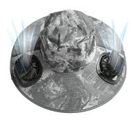 Solar Fan Hat - Portable Solar Powered Fan Cap, Adjustable Cooling Headwear, Breathable Sun Shield Hat | Durablee Hands Free Air Circulation Gear for Trekking Farming Landscaping Boating, bianco