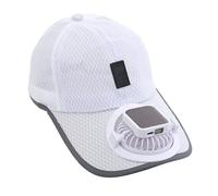 Solar Fan Hat - Solar Powered Cooling Cap, 180 gradi Adjustable Fan, 3 Speed Breathable Sun Hat | Portatile Summer Headwear For Fishing, Gardening, Beach, Hiking, Travel, Golf, Running, bianco