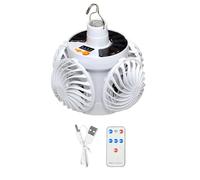 Solar Fan, Solar Ceiling Fans, Folding Lantern Light, 2-in-1 Air Circulator, Remote Control Convenience, for Camping Tents, Beach Trips, RV Travel, Bedroom, Indoor and Outdoor Hiking Picnics