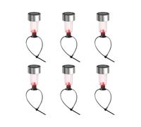 Solar Fence Lights, 6-Piece Colorful LED Deck Lamps, Dynamic Color Transitions, Energy-Saving Solar Panels, Weatherproof Tie-On Fixtures for Patio, Poolside, Garden, Pathway, 6.81 Inches