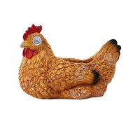 Solar Gallina Statua Luci Animali Giardino Luci Esterna Impermeabile Figurine Decorative per Cortile Passerella Cortile Cortile Cartoon Garden Statua a forma di pollo Vaso di fiori Country Garden