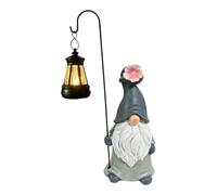 Solar Garden Gnome with Lantern - Funny Waterproof Resin Sculpture