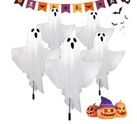 Solar Ghost Lights, Halloween Pathway Decor, Outdoor Spooky Lighting, Solar Powered Design, Weatherproof Construction, Ideal for Fence, Yard, Patio, Walkway, Party, 17.72 Inches