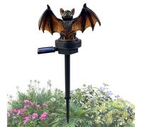 Solar Halloween Decoratrive Spooky Gothic Resina Bat | Luci solari del palo di Halloween per cortile anteriore cortile giardino sentiero portico prato aiuola vacanza