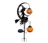 Solar Halloween Stakes - Witch Pumpkin Crescent Moon LED Waterproof