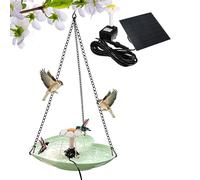 Solar Hanging Bird Bath Fountain Heart Shape - PP Iron ABS 23.5x25x50cm 500g - Water Pump Distributor For Wild Birds Hummingbirds - Unique Mother Day Gift