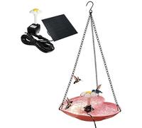 Solar Hanging Bird Bath Fountain Heart Shape - PP Iron ABS 23.5x25x50cm 500g - Water Pump Distributor For Wild Birds Hummingbirds - Unique Mother Day Gift