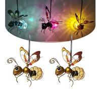 Solar Hanging Insect Simulation Light,Outdoor Waterproof Hanging Solar Bee Light,Metal LED Bugs Statue Lanterns with Bouncy Springs,for Christmas Garden,Yard,Patio,Porch Decoration
