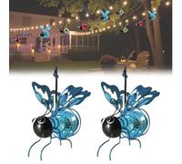 Solar Hanging Insect Simulation Light,Outdoor Waterproof Hanging Solar Bee Light,Metal LED Bugs Statue Lanterns with Bouncy Springs,for Christmas Garden,Yard,Patio,Porch Decoration