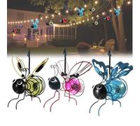 Solar Hanging Insect Simulation Light,Outdoor Waterproof Hanging Solar Bee Light,Metal LED Bugs Statue Lanterns with Bouncy Springs,for Christmas Garden,Yard,Patio,Porch Decoration