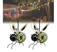 Solar Hanging Insect Simulation Light,Outdoor Waterproof Hanging Solar Bee Light,Metal LED Bugs Statue Lanterns with Bouncy Springs,for Christmas Garden,Yard,Patio,Porch Decoration