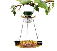 Solar Hummingbird Feeder - Metal Solar Powered 2-in-1 Bird Feeder | Drinking & Feeding Station Garden Decor | Outdoor Feedeŕ For Balcony Patio Yard Garden Wild Birds