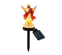 Solar Jesus Garden Statue- 200 G Resin Religious LED Sculpture With Stake