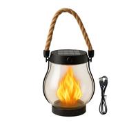 Solar Lamps for Outdoor Hanging - Vintage Solar Lantern | Waterproof Metal Solarr Lantern for Outdoor with Flickering Effect Candles Balcony Decoration Vintage Hanging USB Rechargeable