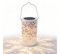 Solar Lantern Outdoor - Glow Ambient Illumination Durable Hollow Pattern Eco Garden Pathway Walkway Courtyard Backyard Porch Pool Fixture Decorative Night Atmosphere