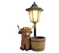 Solar Lantern with Planter - Solar Powered Cow Light with Planter | Pathway Glowing Flower Container, Cow Garden Statue for Outdoor Yard Porch Lawn Patios Courtyards Front Back Doors Thanksgiving