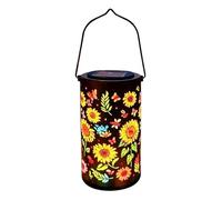 Solar Lanterns Waterproof, Weatherproof Hollow Out, Decorative Sunflower Solar, Powered Light with Bright Glow, Porch Balcony Accessory, Lantern Sculpture for Tree Pergola Garden 3.93x3.93x7.08in