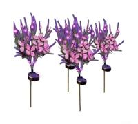 Solar Lavender Butterfly Garden Light 65cm Rainproof(4pcs) | Auto dusk-to-dawn sensor, built-in solar panel, no wiring needed, 65cm height, rainproof plastic